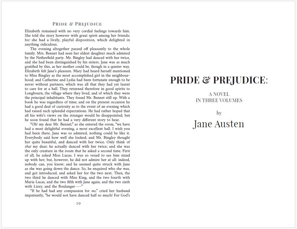 Pride and Prejudice - Typeset - Digital Download