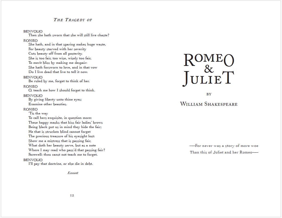 Romeo and Juliet - Typeset - Digital Download
