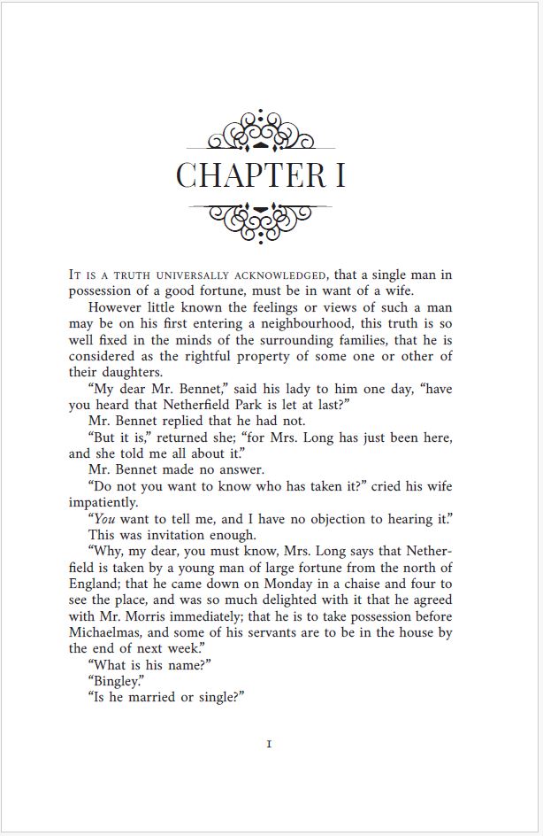 Pride and Prejudice - Typeset - Digital Download