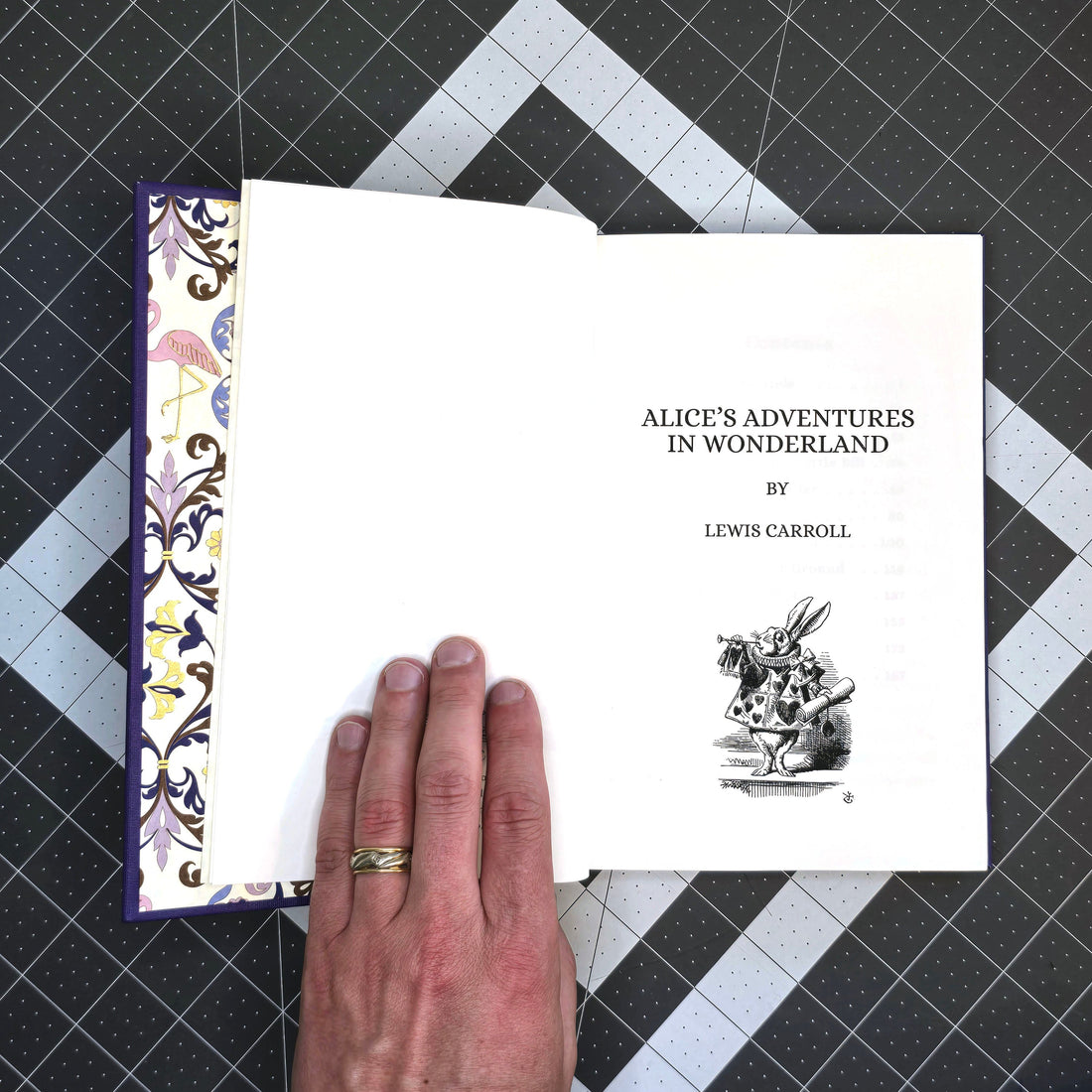 This is your first bookbinding project. Everything you need to bind Alice In Wonderland