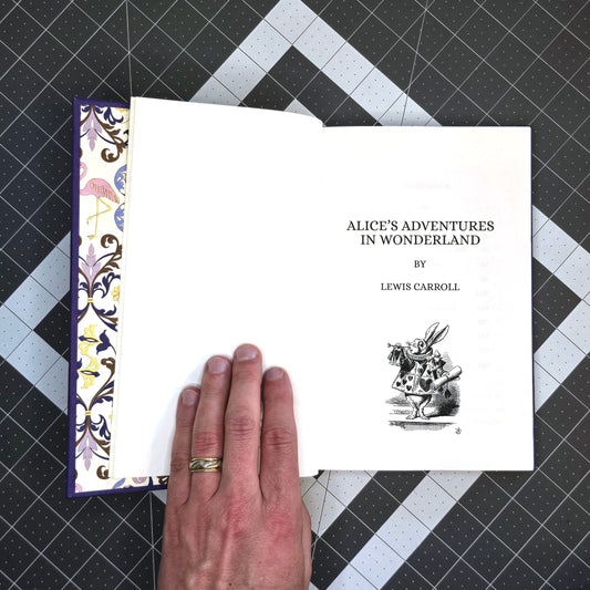 This is your first bookbinding project. Everything you need to bind Alice In Wonderland